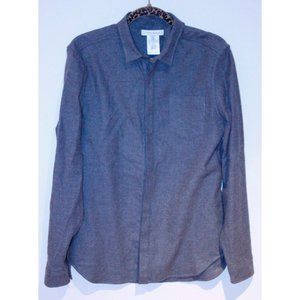 $300+ PIERRE BALMAIN MADE IN ITALY GREY BUTTON UP SHIRT FRONT POCKET SOFT COTTON